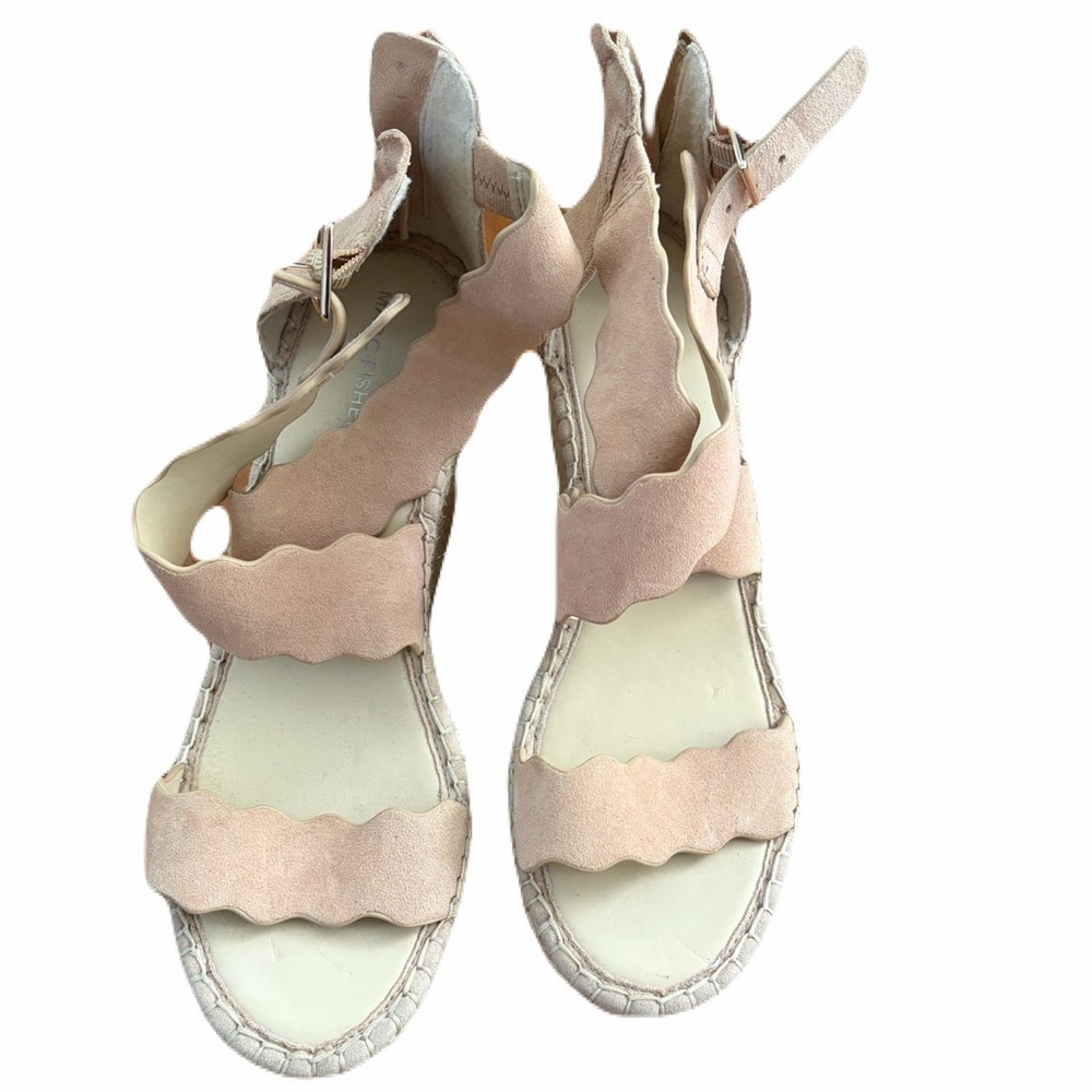 Marc Fisher Scalloped Strap Sandals in Light Pink